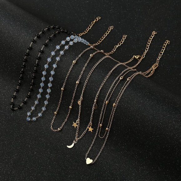 4-12 Pieces Beaded Choker Necklaces for Women Boho Seed Bead Choker Set Hawaiian - Picture 6 of 7